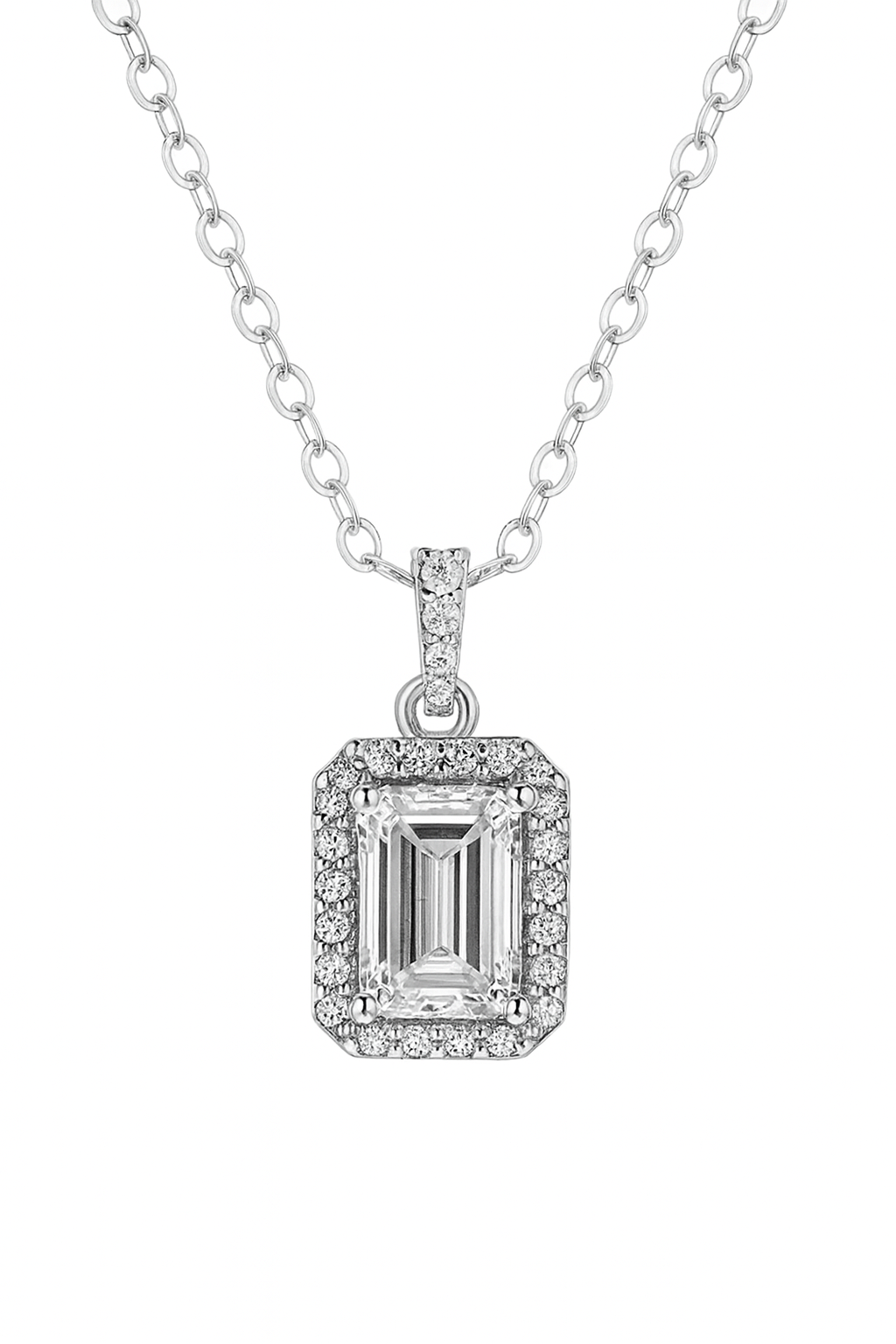 SIKA™ Halo Radiant-Cut Moissanite Necklace