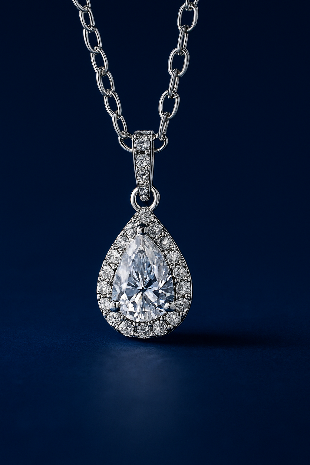 SIKA™ Halo Pear Cut Moissanite Earrings Necklace