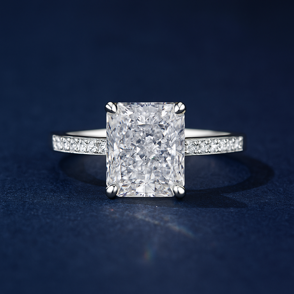 SIKA™ Radiant Cut 4 Carat VVS Moissanite Diamond Ring
