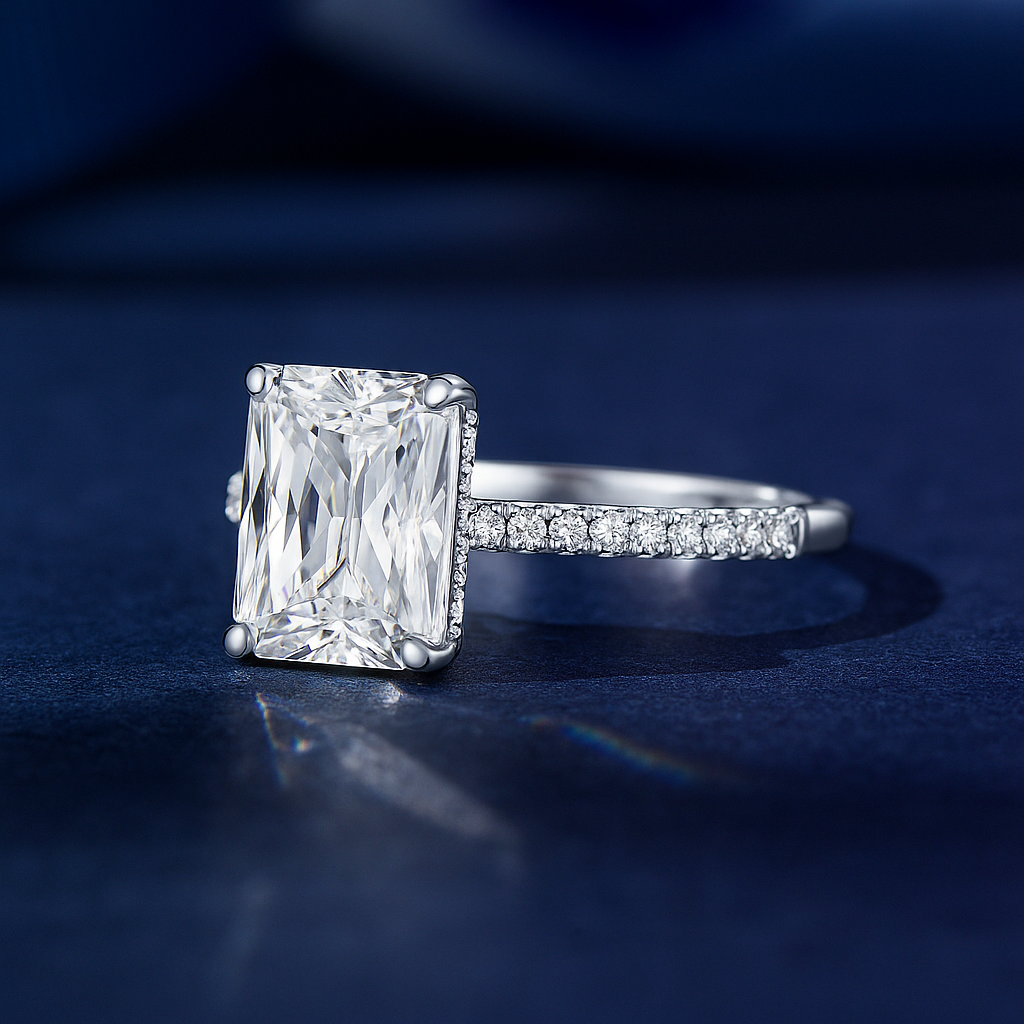 SIKA™ Radiant Cut 4 Carat VVS Moissanite Diamond Ring