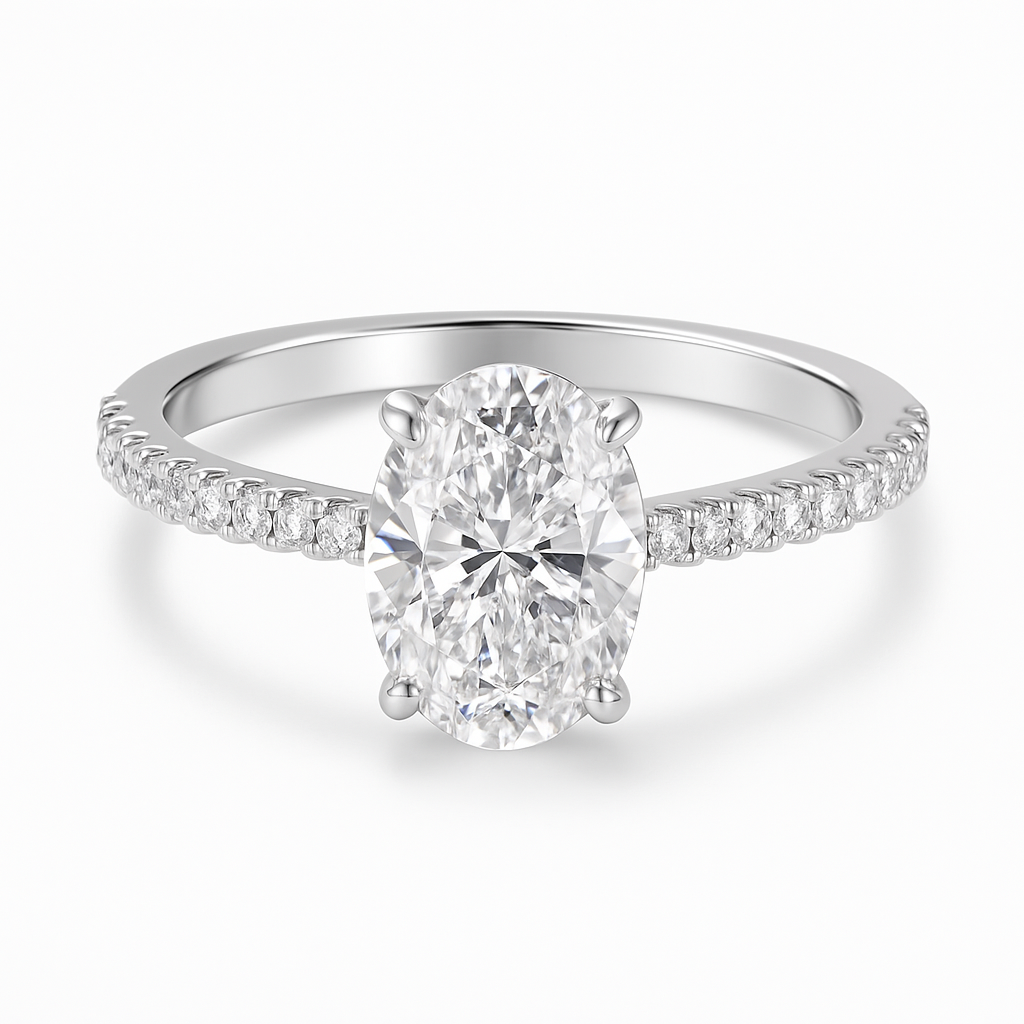 Sika™ Radiant Oval Cut 4 Carat VVS Moissanite Diamond Ring