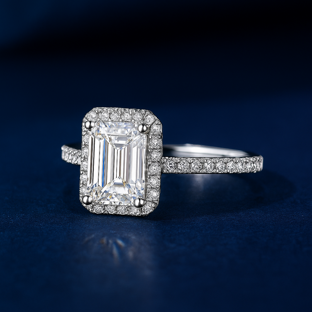 SIKA™ Emerald Cut Moissanite Engagement Ring