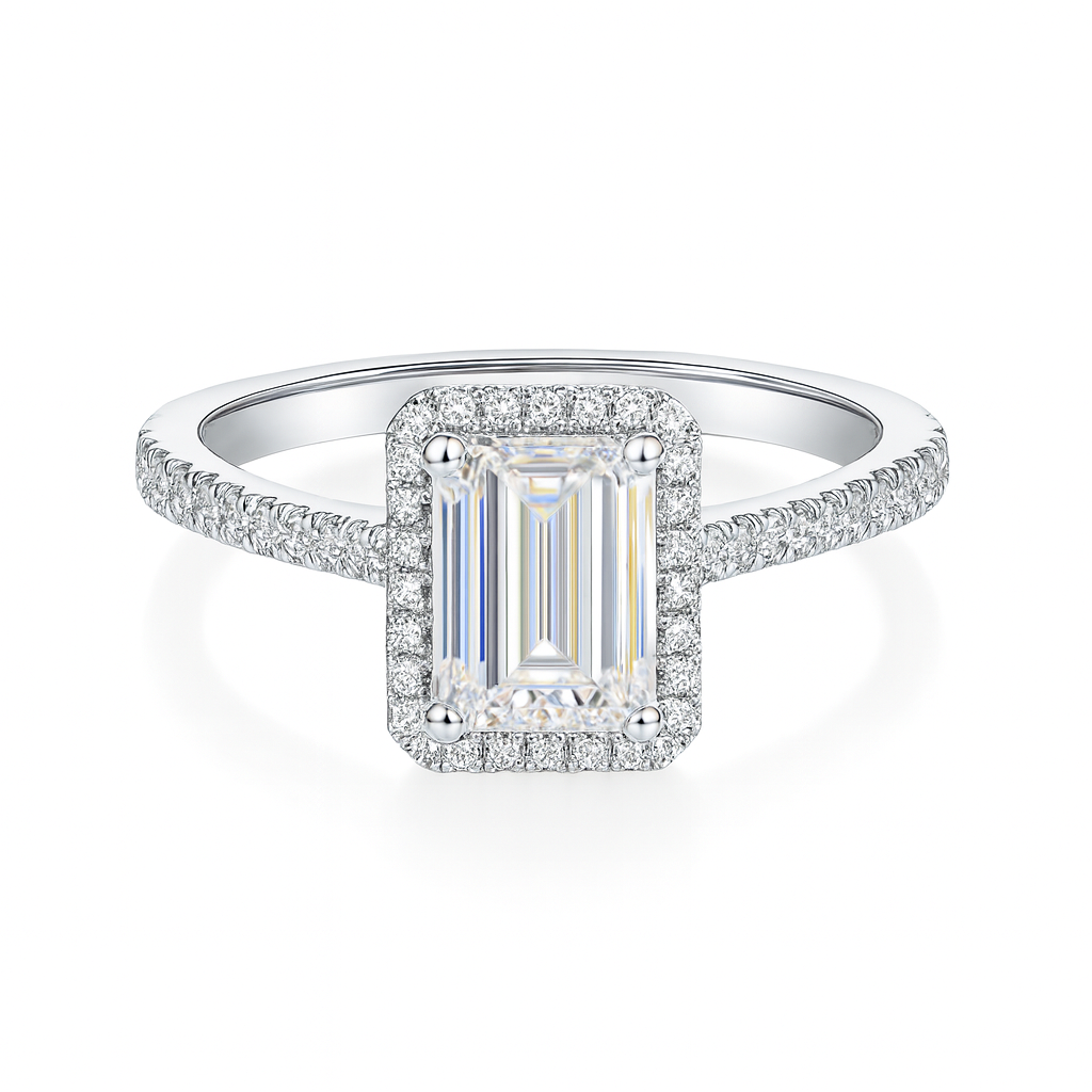 SIKA™ Emerald Cut Moissanite Engagement Ring