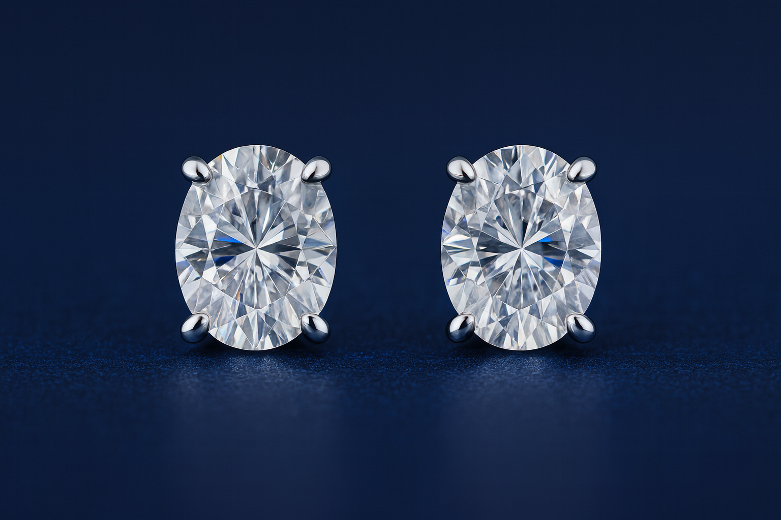 SIKA™ Classic Solitaire Oval Cut Moissanite Earrings