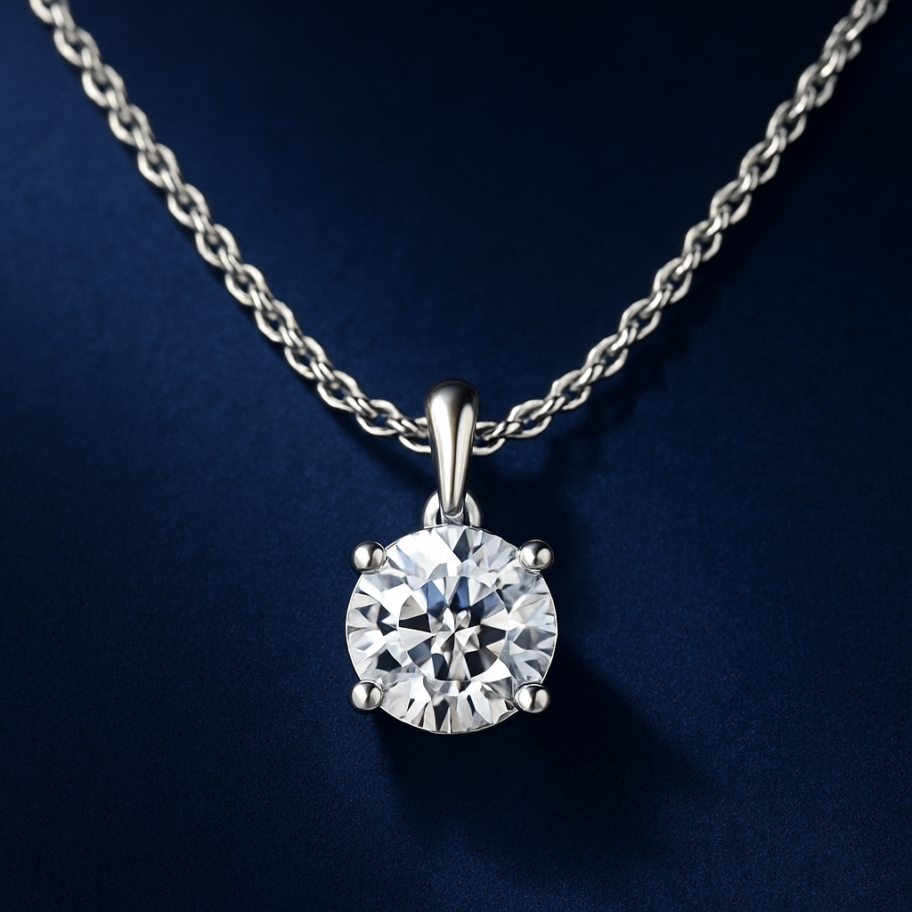 SIKA™ Classic Solitaire Round Moissanite Necklace