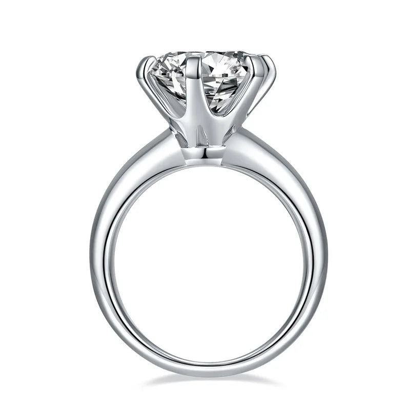 SIKA™ Round Cut 1ct Moissanite Solitaire Ring in 925 Sterling Silver