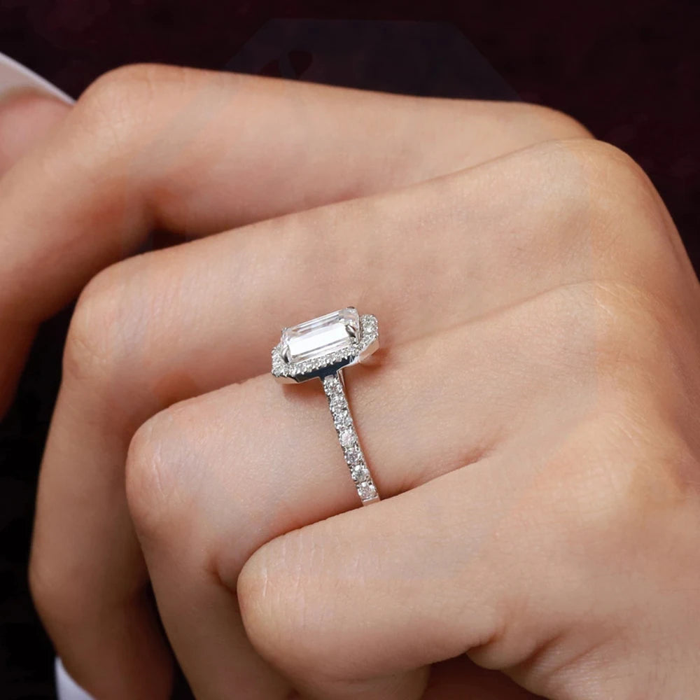 SIKA™ Emerald Cut Moissanite Engagement Ring
