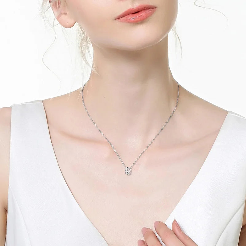 Sika™ Radiant Cut Carat VVS Moissanite Diamond Necklaces