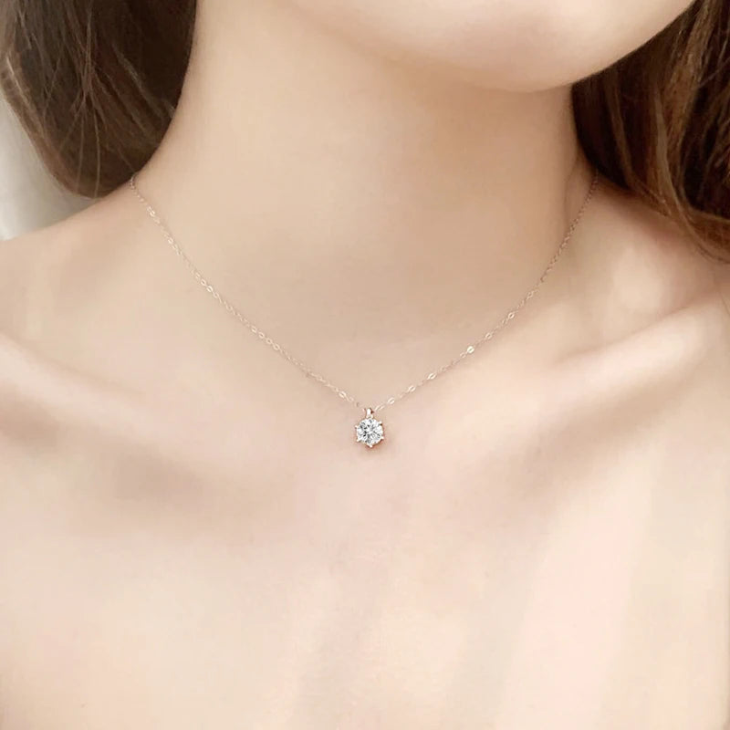 SIKA™ Classic Solitaire Round Moissanite Necklace