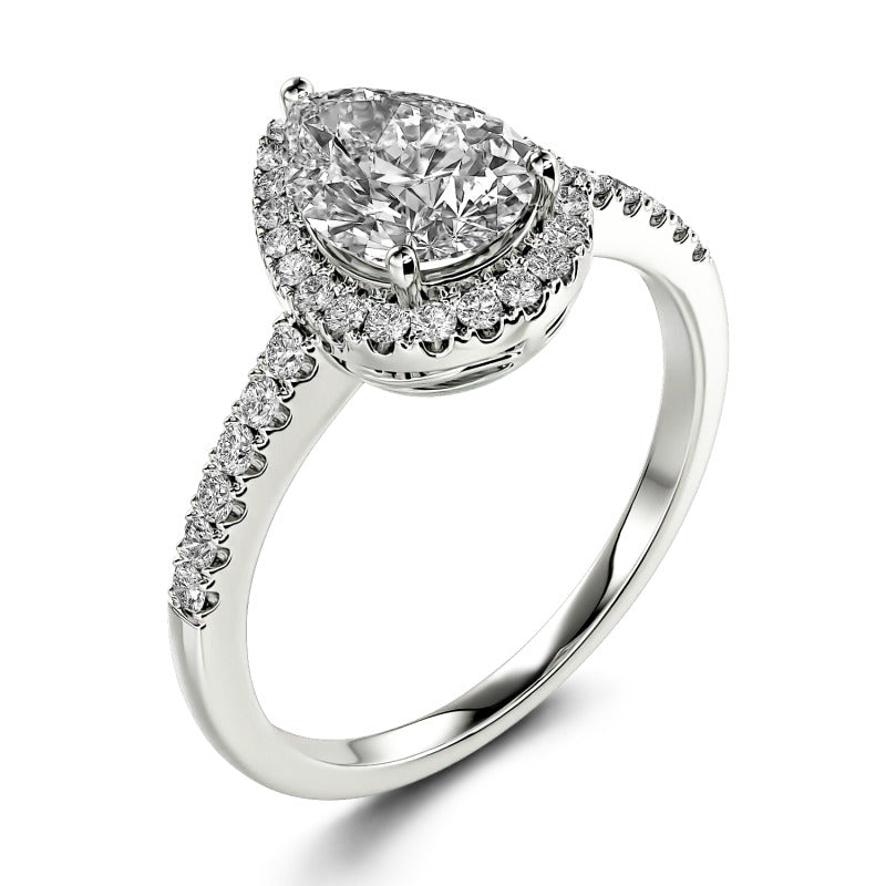 Sika™ Pear Cut Moissanite Ring in Sterling Silver