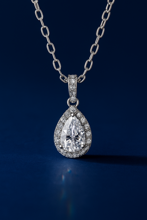 SIKA™ Halo Pear Cut Moissanite Earrings Necklace