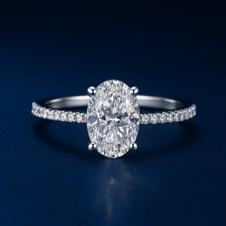 Sika™ Radiant Oval Cut 4 Carat VVS Moissanite Diamond Ring