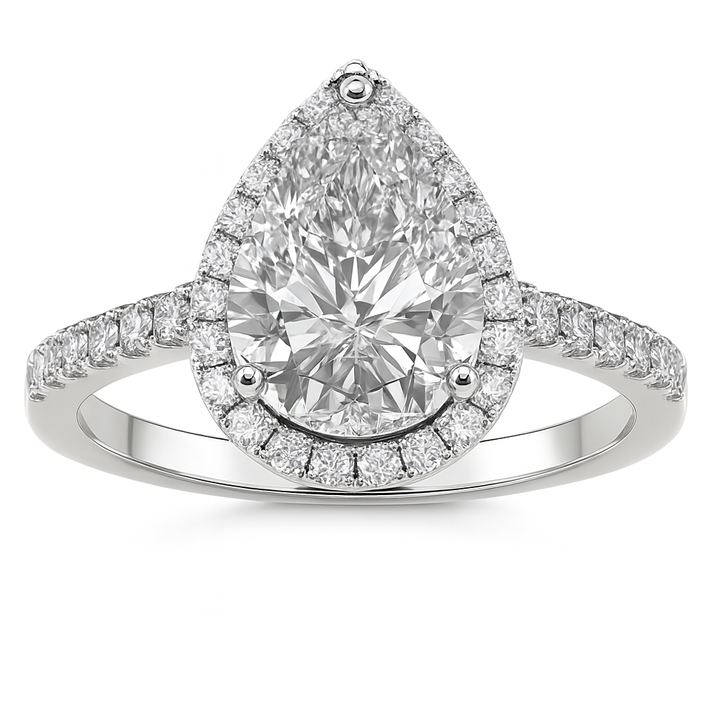 Sika™ Pear Cut Moissanite Ring in Sterling Silver