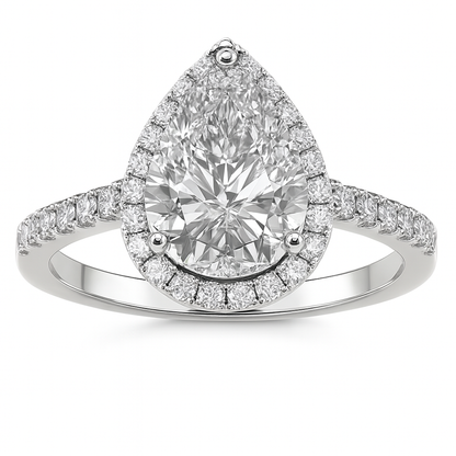 Sika™ Pear Cut Moissanite Ring in Sterling Silver