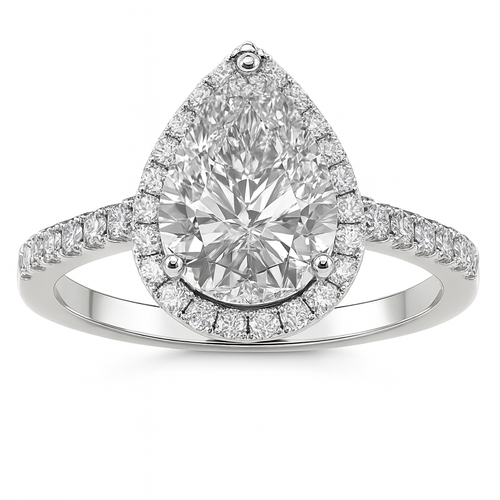Sika™ Pear Cut Moissanite Ring in Sterling Silver