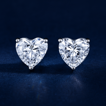 SIKA™ Solitaire Heart Cut Moissanite Earrings
