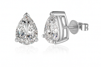 SIKA™ Classic Solitaire Pear Cut Moissanite Earrings