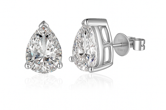 SIKA™ Classic Solitaire Pear Cut Moissanite Earrings
