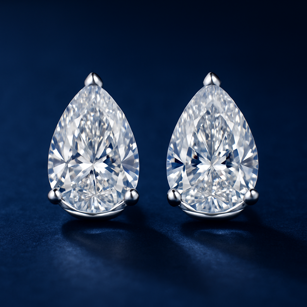 SIKA™ Classic Solitaire Pear Cut Moissanite Earrings