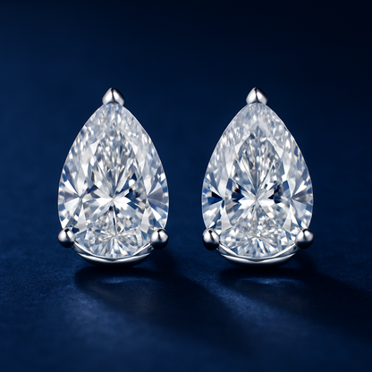SIKA™ Classic Solitaire Pear Cut Moissanite Earrings