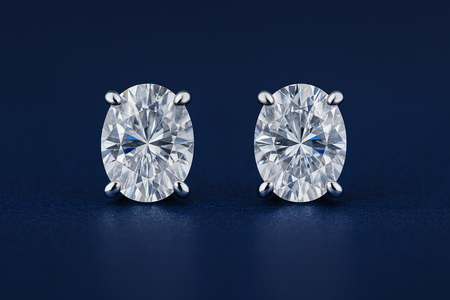 SIKA™ Classic Solitaire Oval Cut Moissanite Earrings