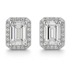 SIKA™ Halo Emerald Cut Moissanite Earrings