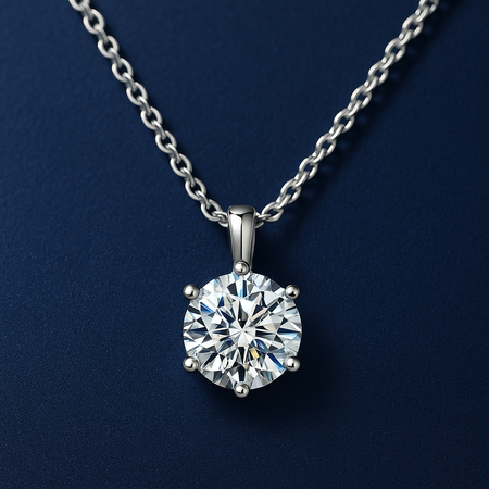 SIKA™ Classic Solitaire Round Moissanite Necklace