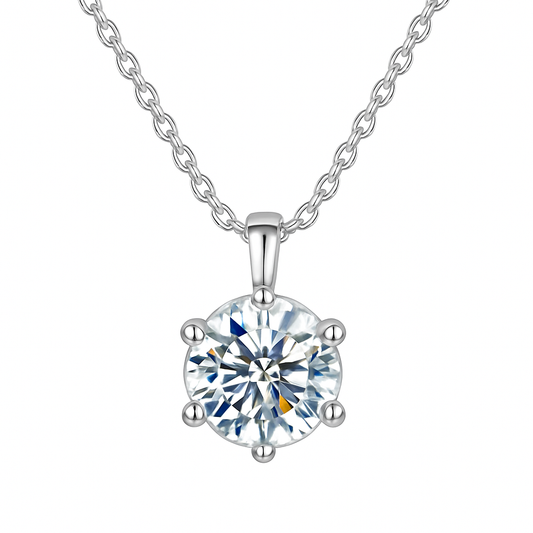 SIKA™ Classic Solitaire Round Moissanite Necklace